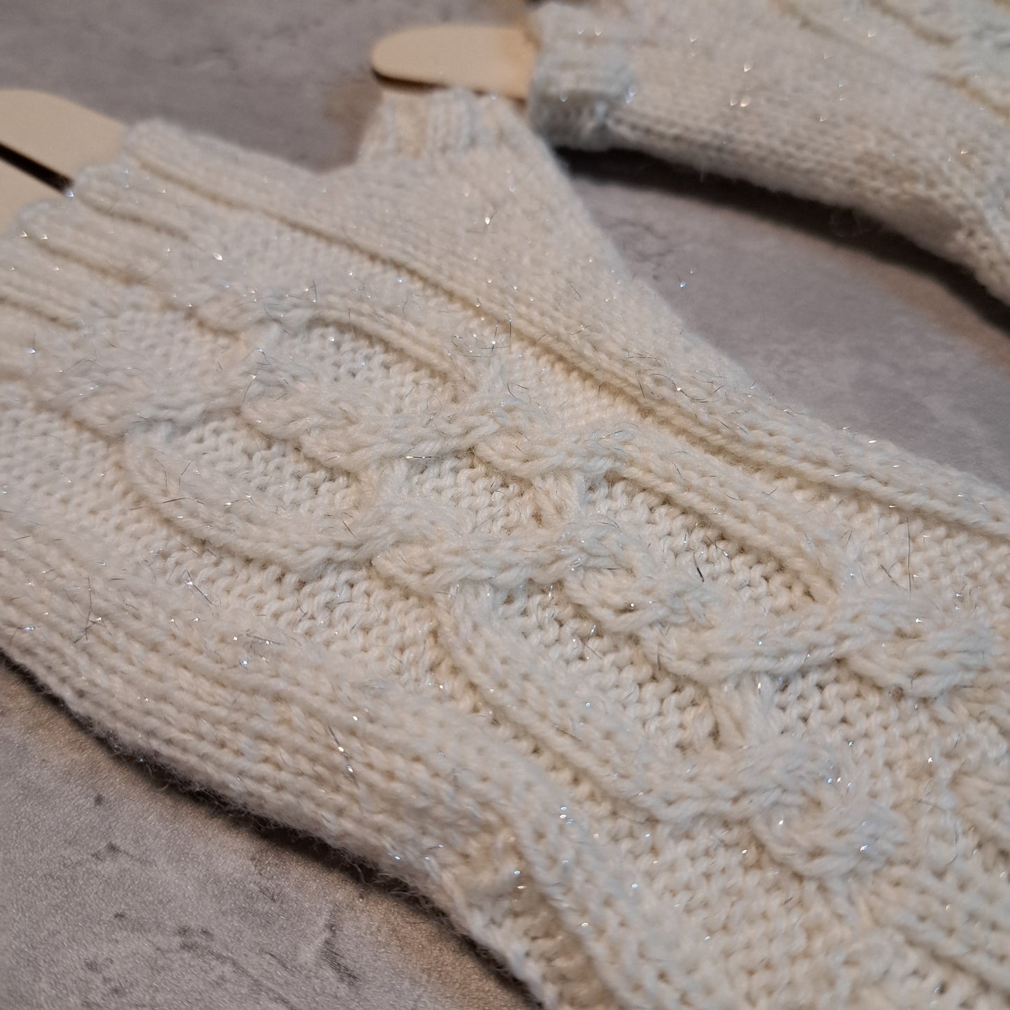 Handknit Fingerless Gloves/Hand Warmers, size small (24-01)