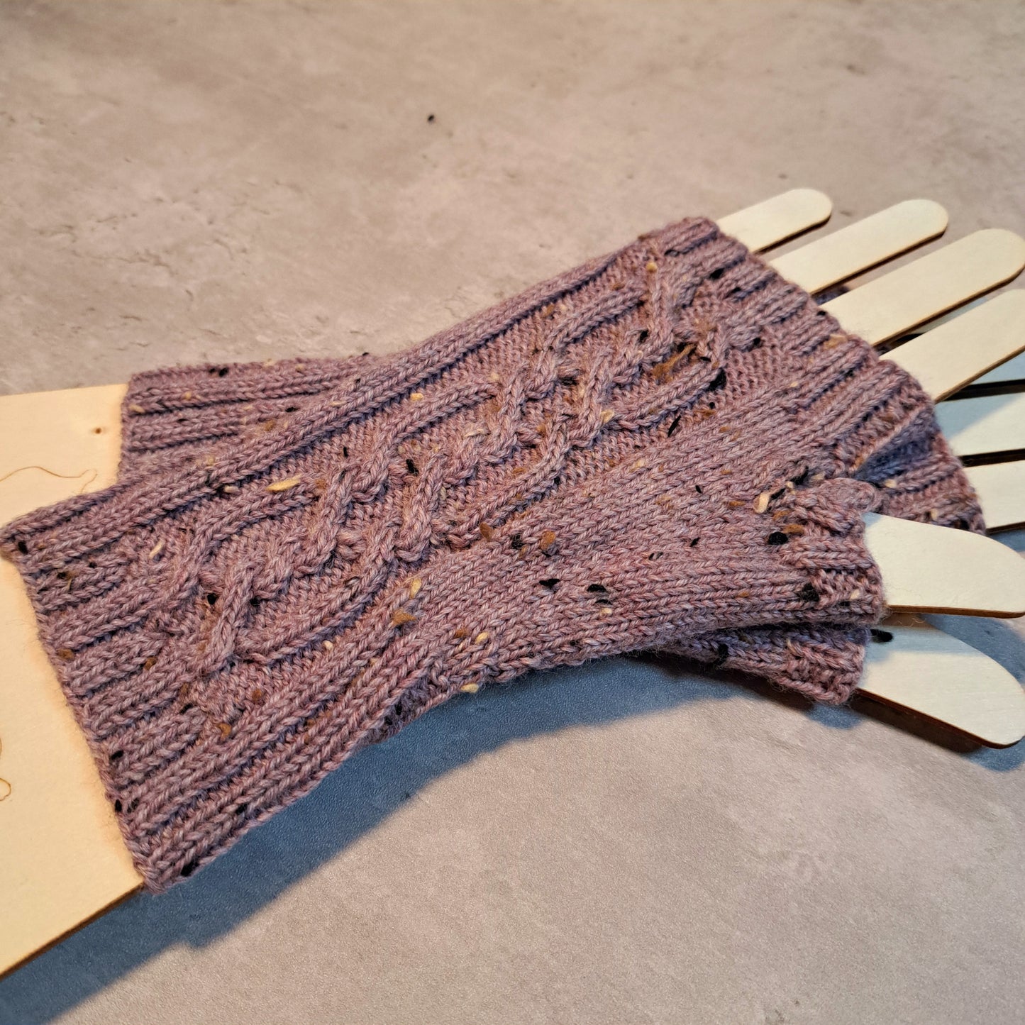 Handknit Fingerless Gloves/Hand Warmers, size medium (22-04)