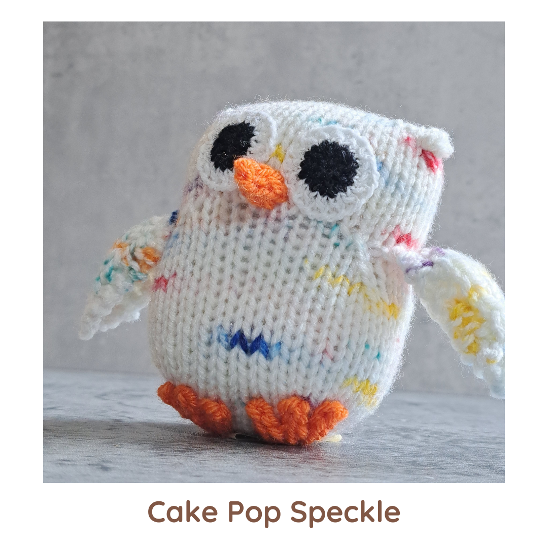 Handknit Owl Toy - Speckles