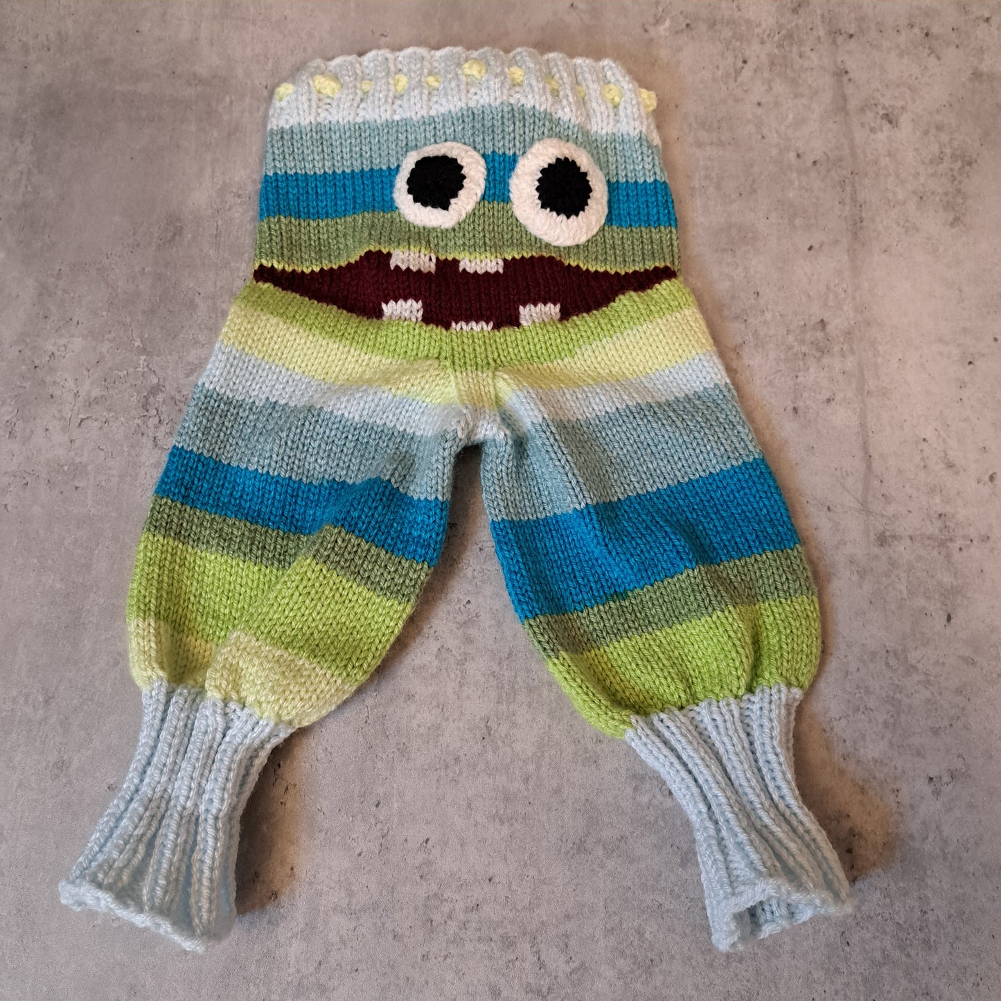 Handknit Monster Pants - 6-9 months size (25-02)