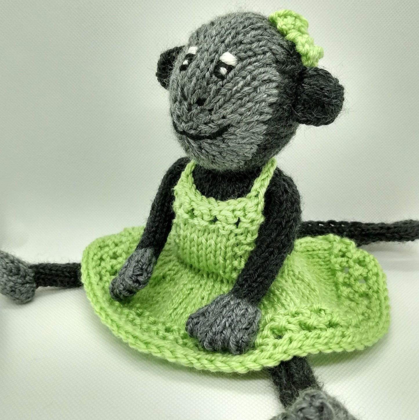PDF Knitting Pattern - Marlo the Monkey (Sundress Version) Stuffed Toy