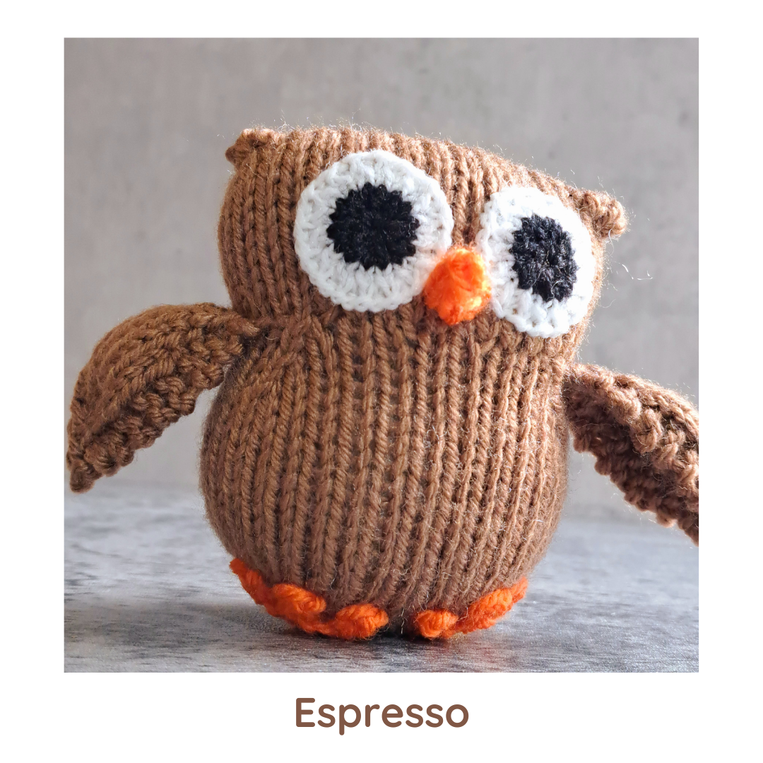 Handknit Owl Toy - Neutrals