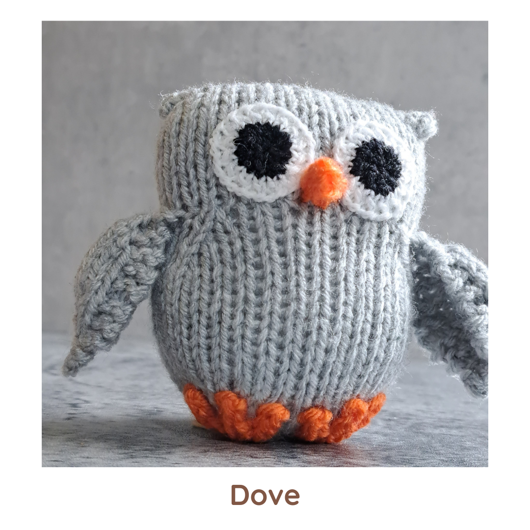 Handknit Owl Toy - Neutrals