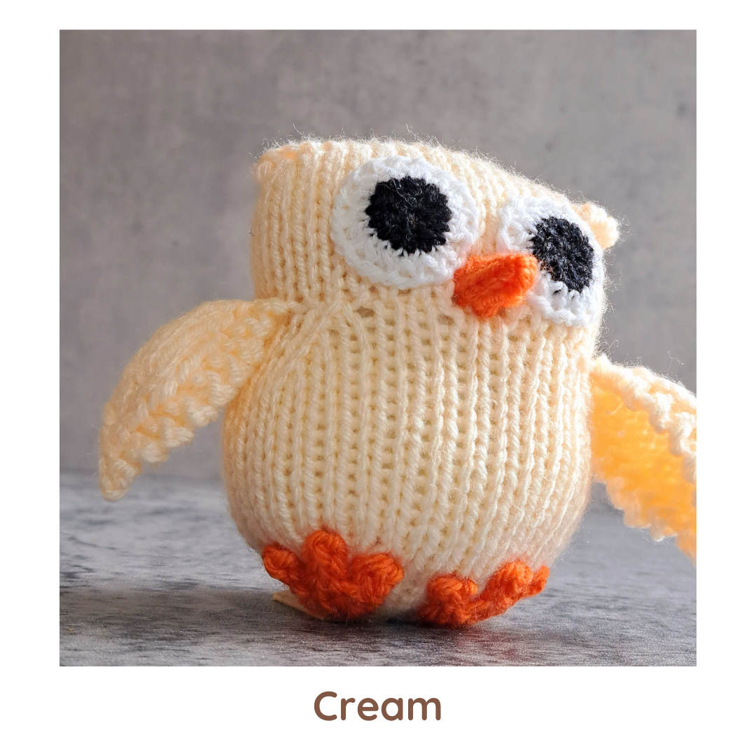 Handknit Owl Toy - Neutrals