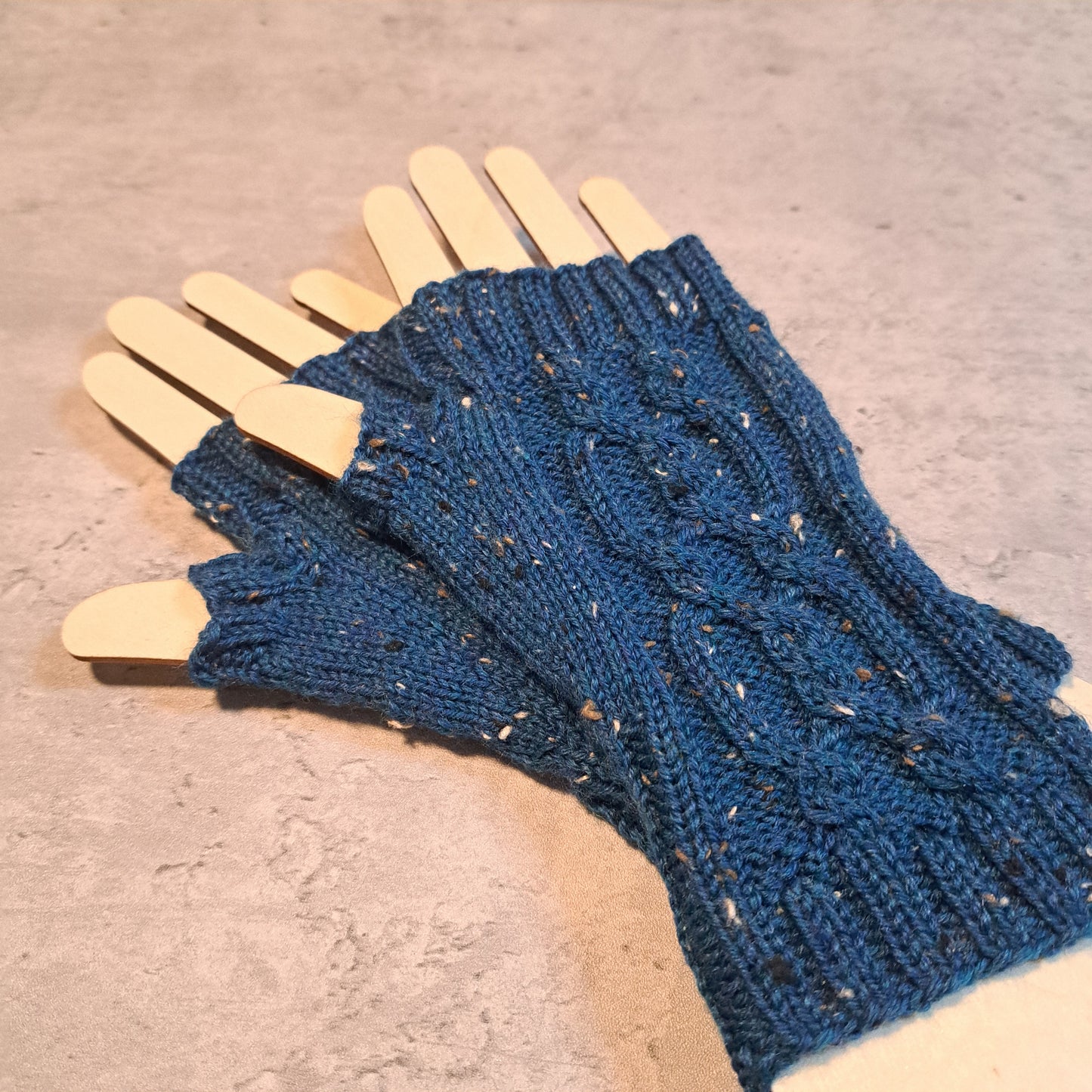 Handknit Fingerless Gloves/Hand Warmers, size small (24-05)