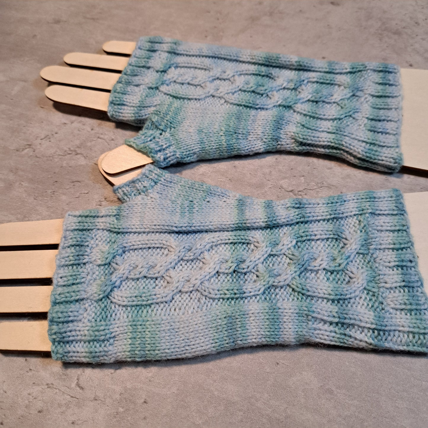 Handknit Fingerless Gloves/Hand Warmers, size medium (22-01)