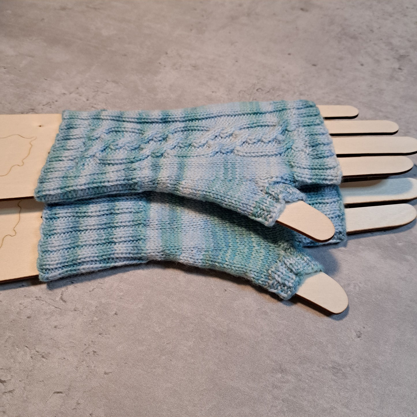 Handknit Fingerless Gloves/Hand Warmers, size medium (22-01)