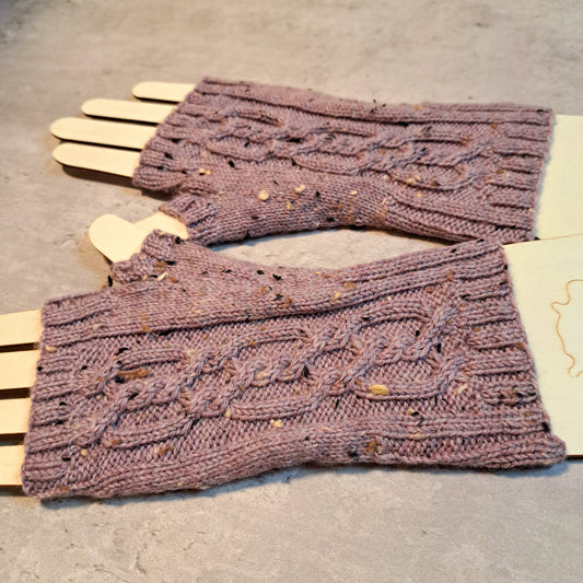 Handknit Fingerless Gloves/Hand Warmers, size medium (22-04)