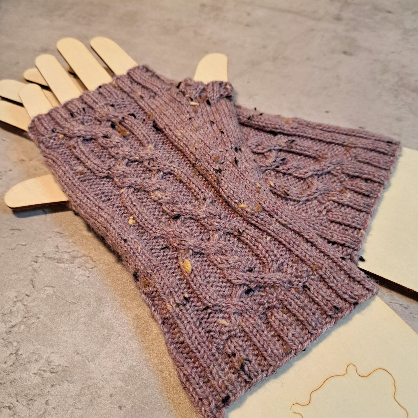 Handknit Fingerless Gloves/Hand Warmers, size medium (22-04)