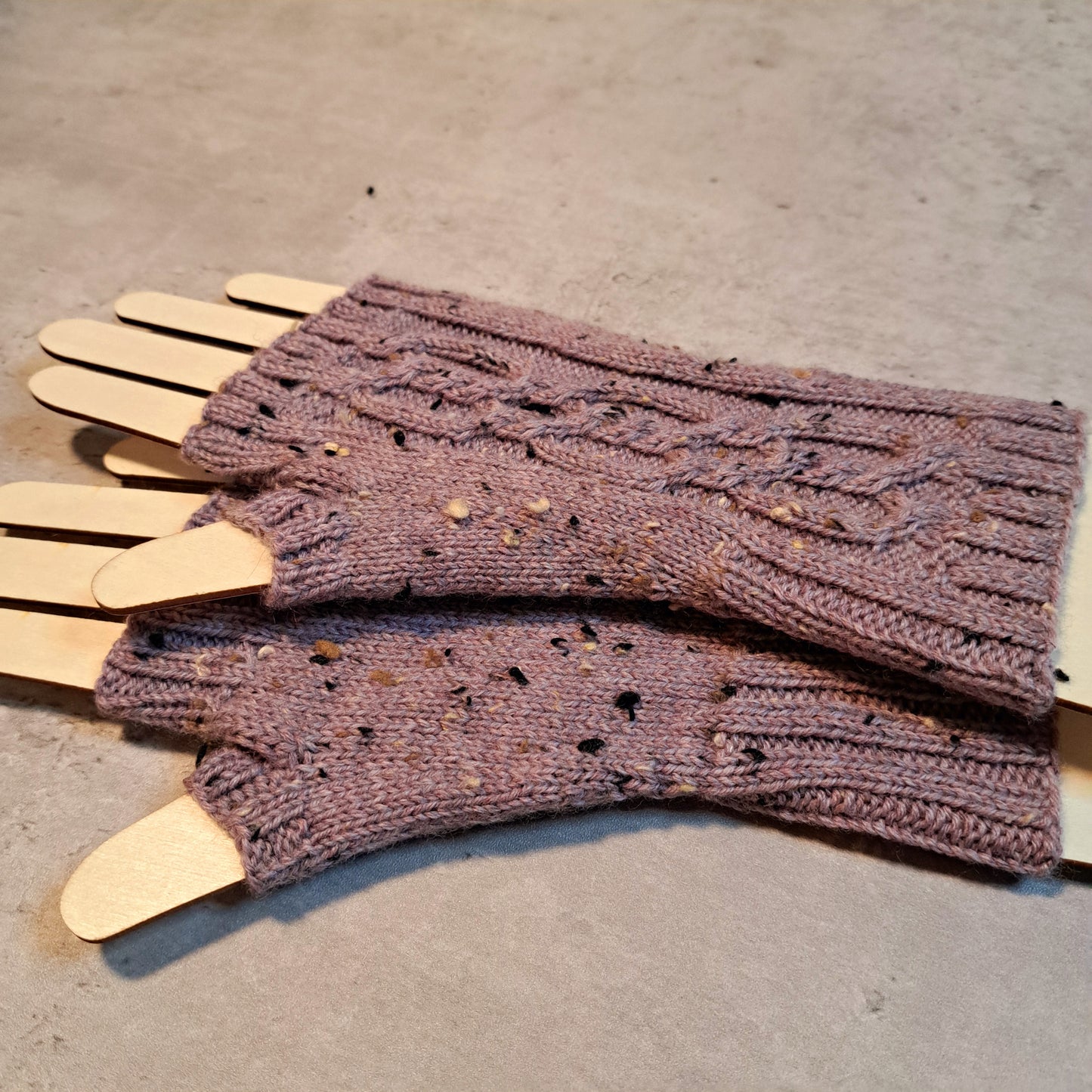 Handknit Fingerless Gloves/Hand Warmers, size medium (22-04)