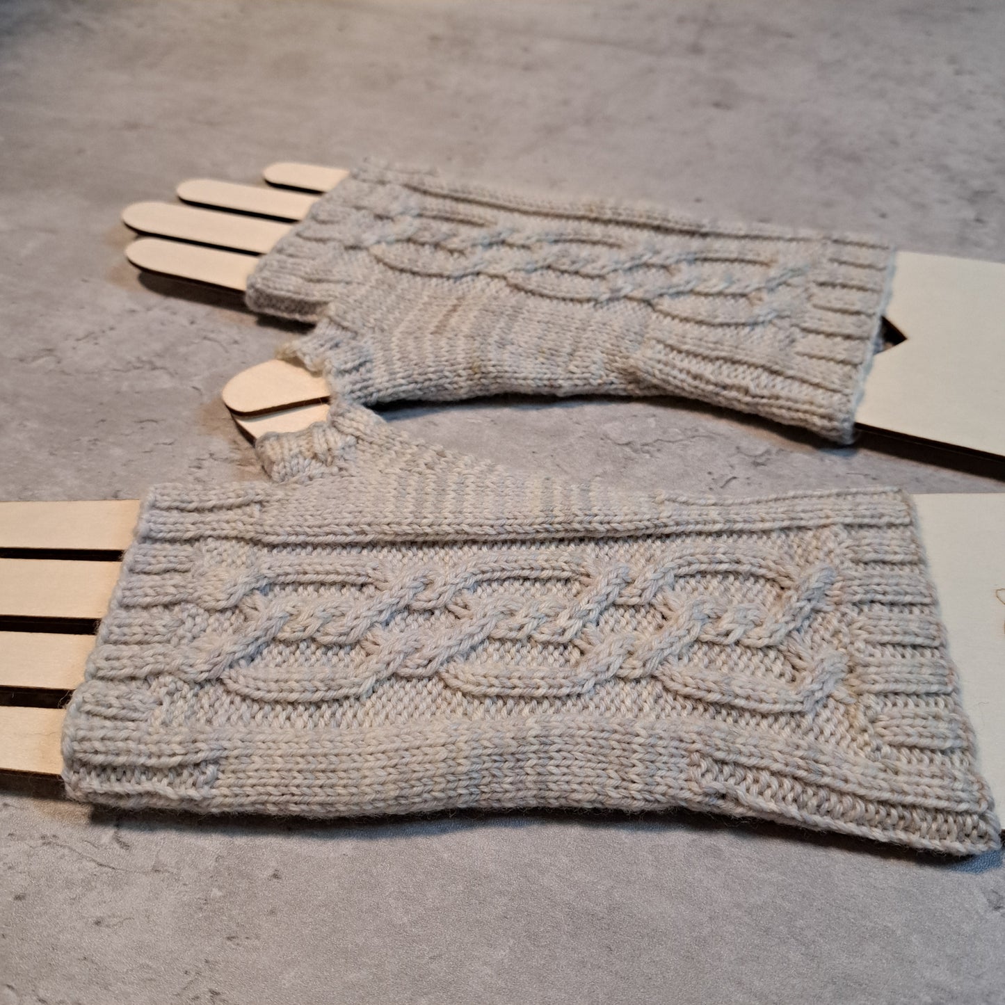 Handknit Fingerless Gloves/Hand Warmers, size medium (22-03)