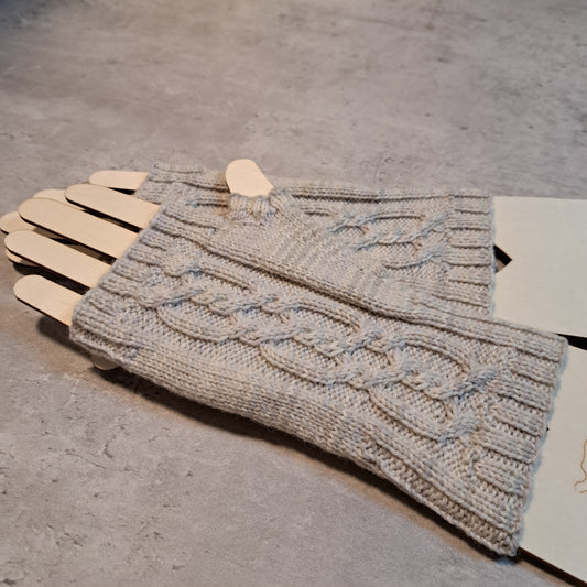 Handknit Fingerless Gloves/Hand Warmers, size medium (22-03)