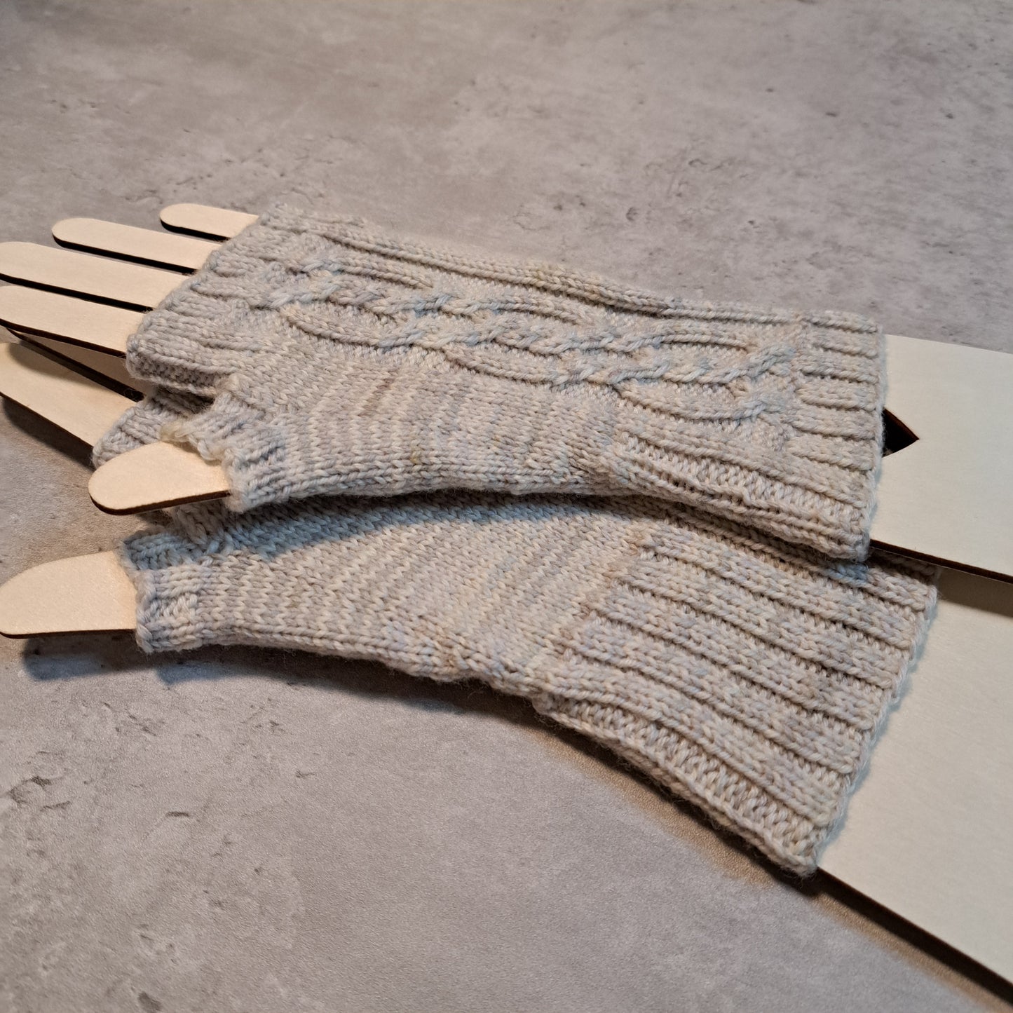 Handknit Fingerless Gloves/Hand Warmers, size medium (22-03)