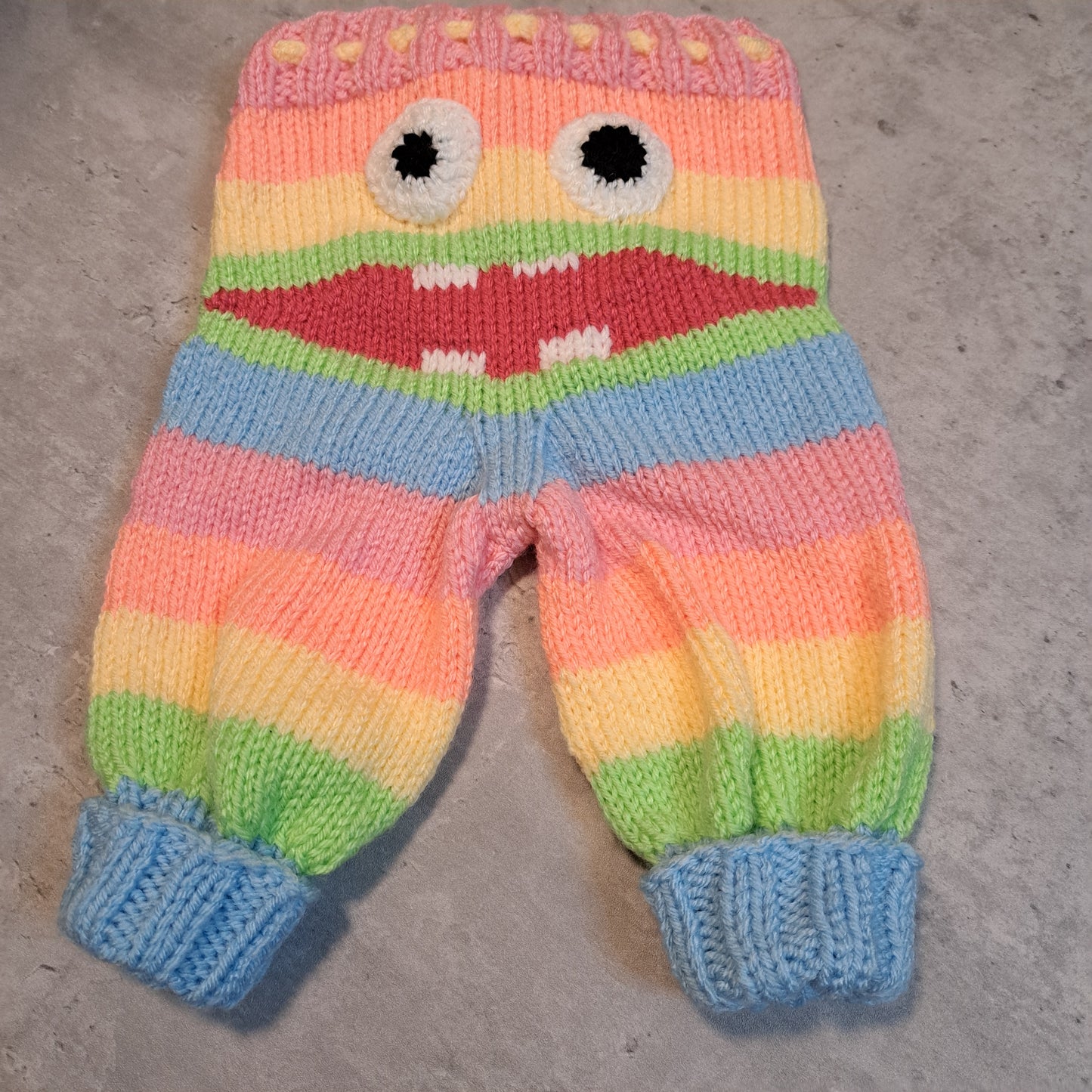 Handknit Monster Pants - 0-3 months size (24-01)