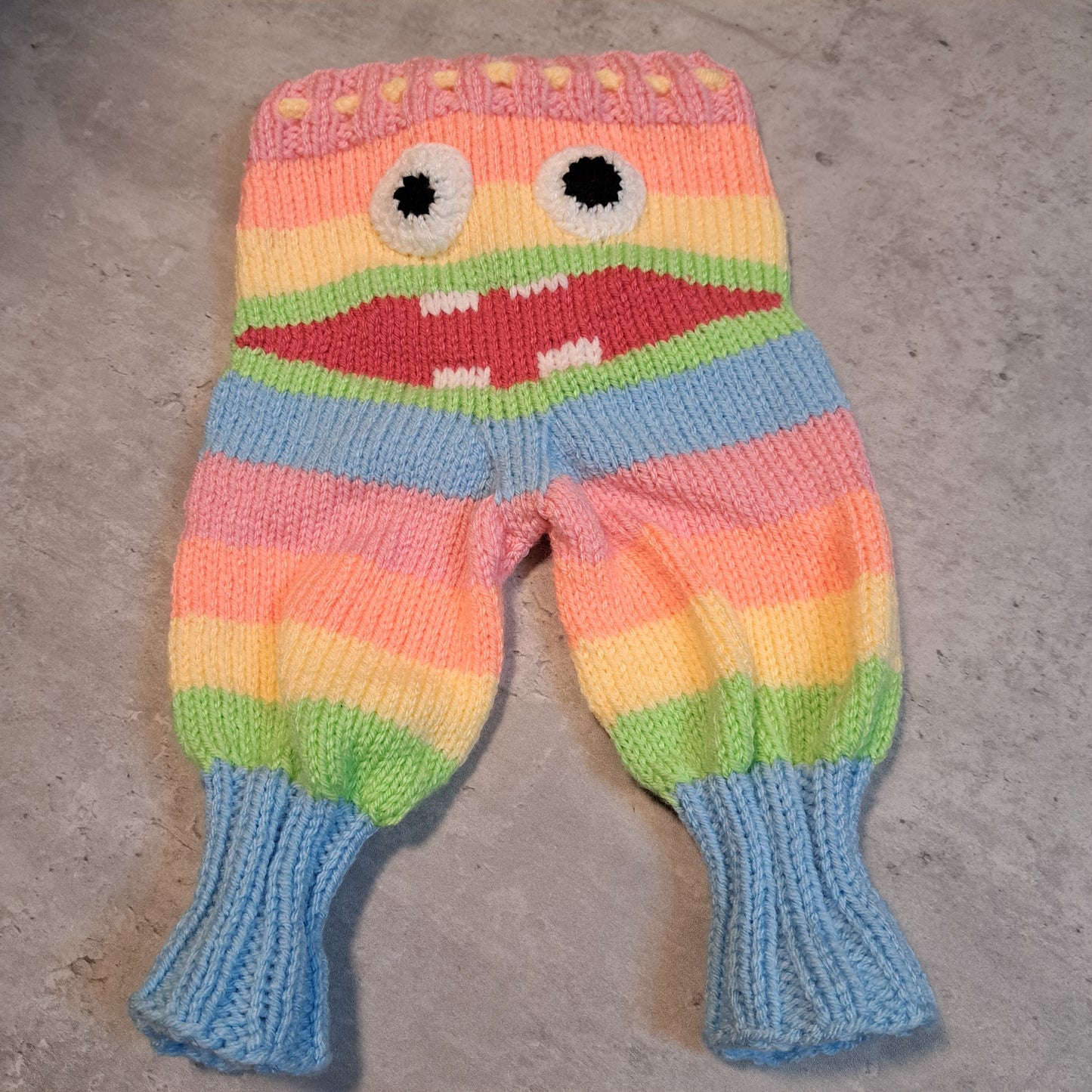 Handknit Monster Pants - 0-3 months size (24-01)