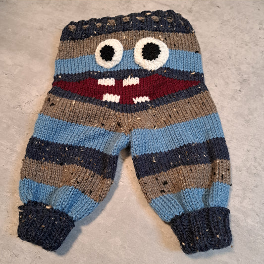 Handknit Monster Pants - 0-3 months size (24-02)