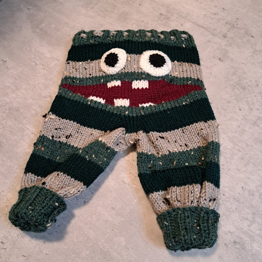 Handknit Monster Pants - 0-3 months size (24-03)