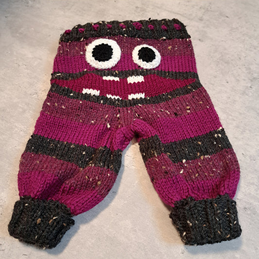 Handknit Monster Pants - 0-3 months size (24-04)