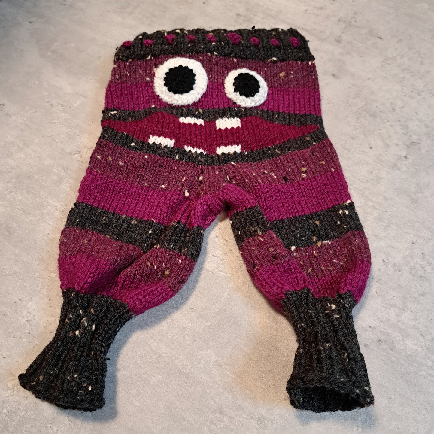 Handknit Monster Pants - 0-3 months size (24-04)