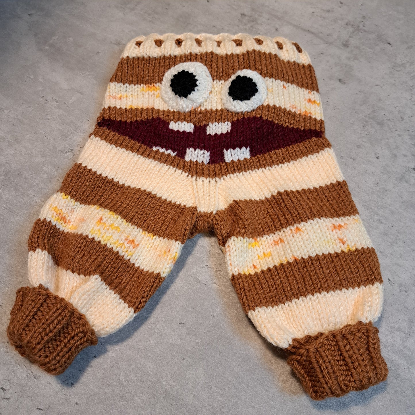 Handknit Monster Pants - 0-3 months size (24-05)