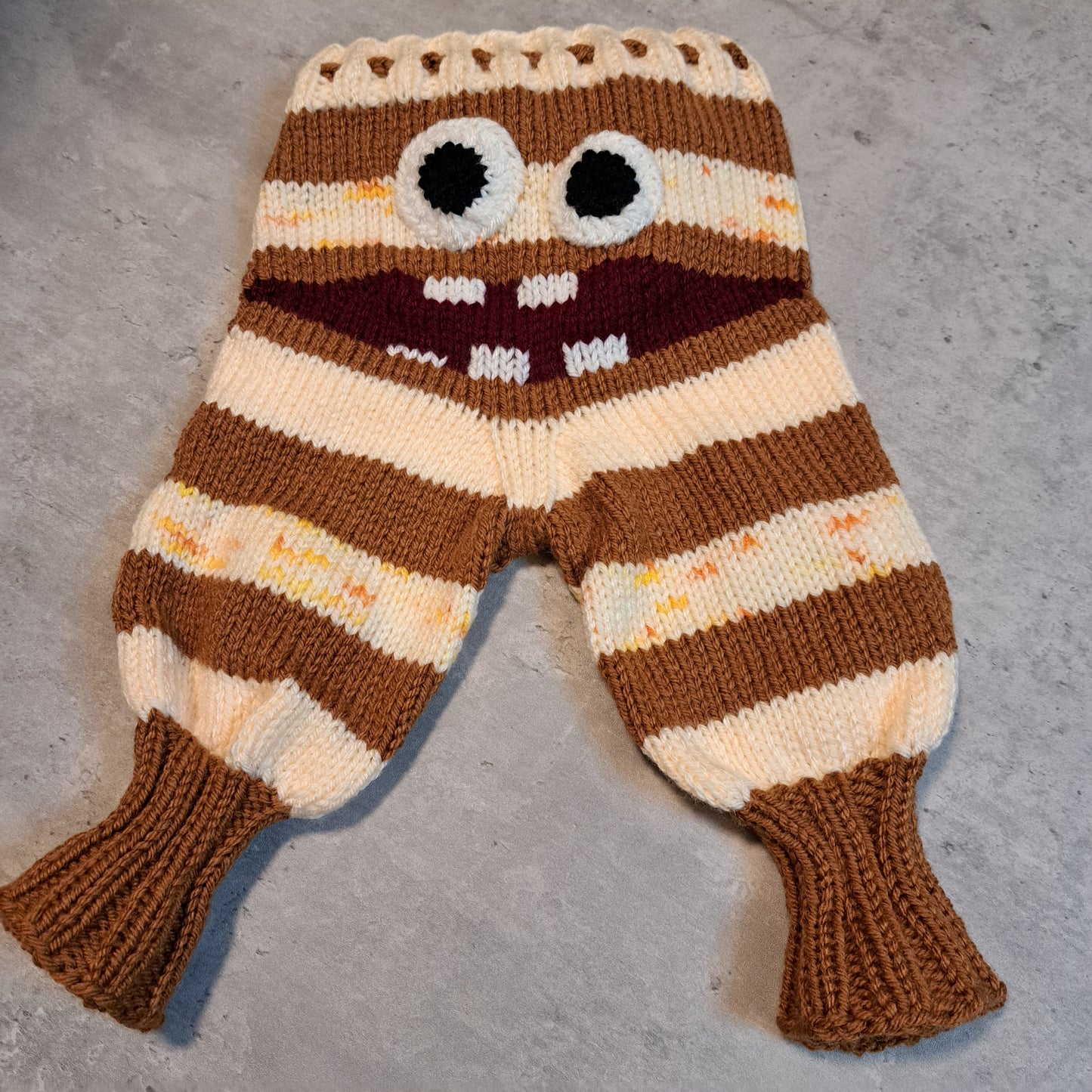 Handknit Monster Pants - 0-3 months size (24-05)