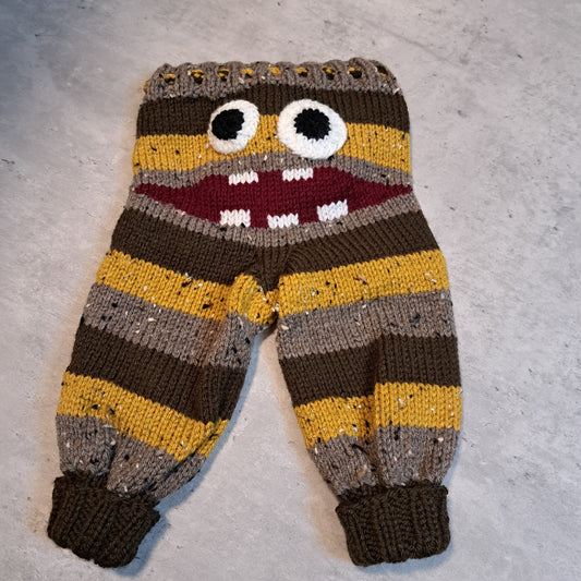 Handknit Monster Pants - 3-6 months size (24-04)