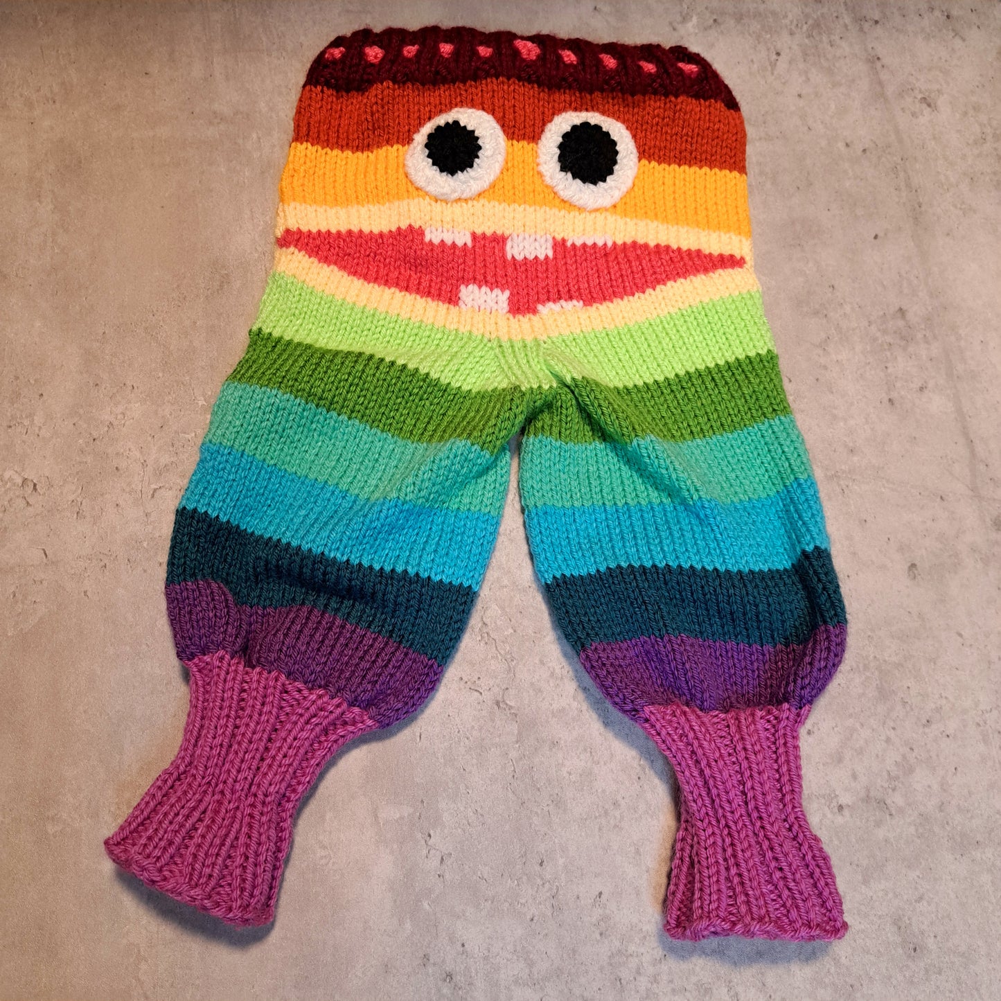 Handknit Monster Pants - 6-9 months size (24-01)