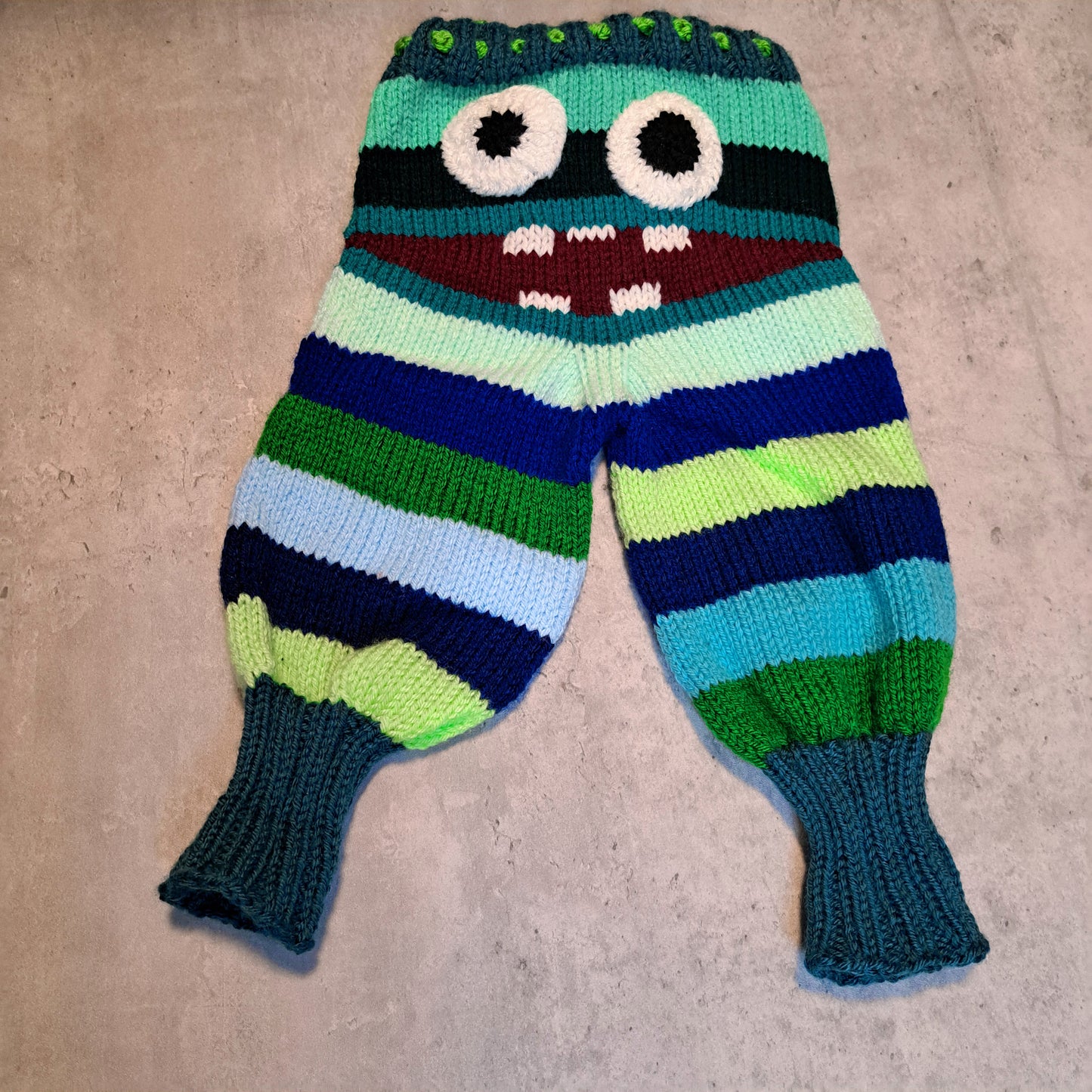 Handknit Monster Pants - 6-9 months size (24-02)