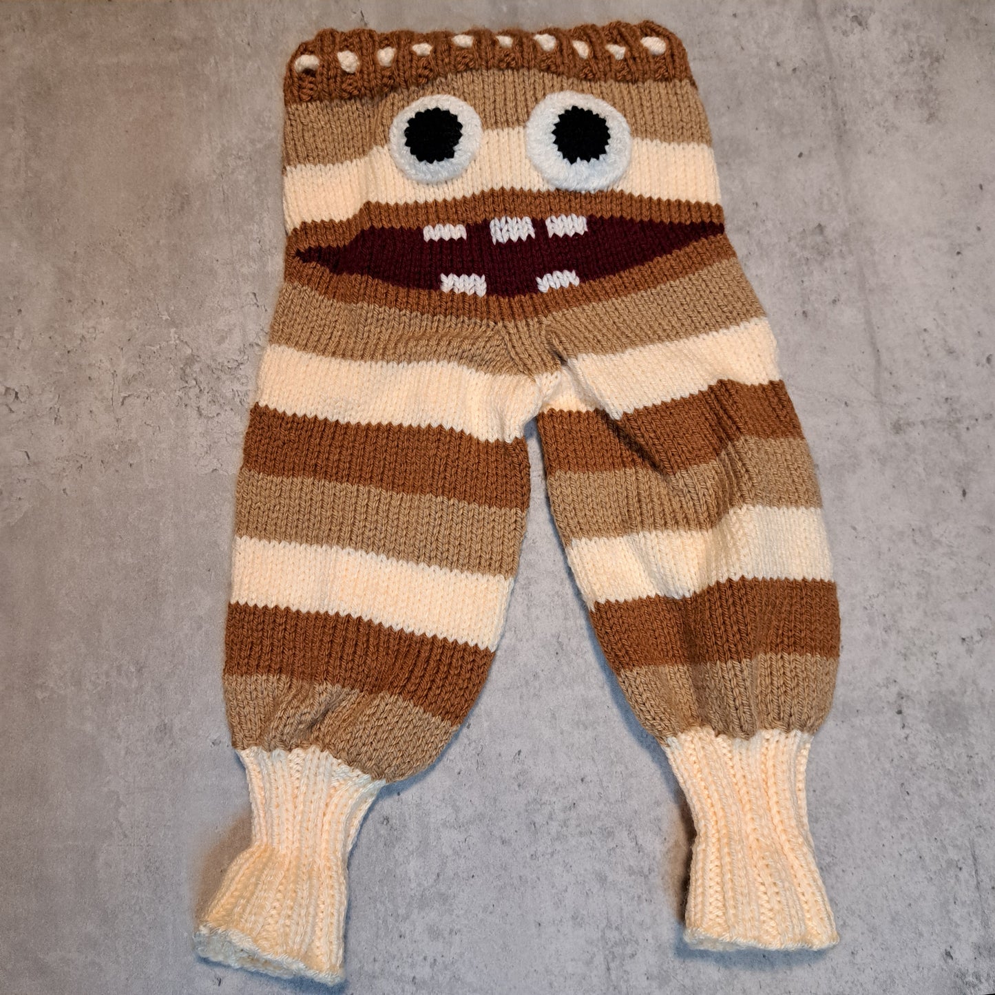 Handknit Monster Pants - 9-12 months size (24-03)