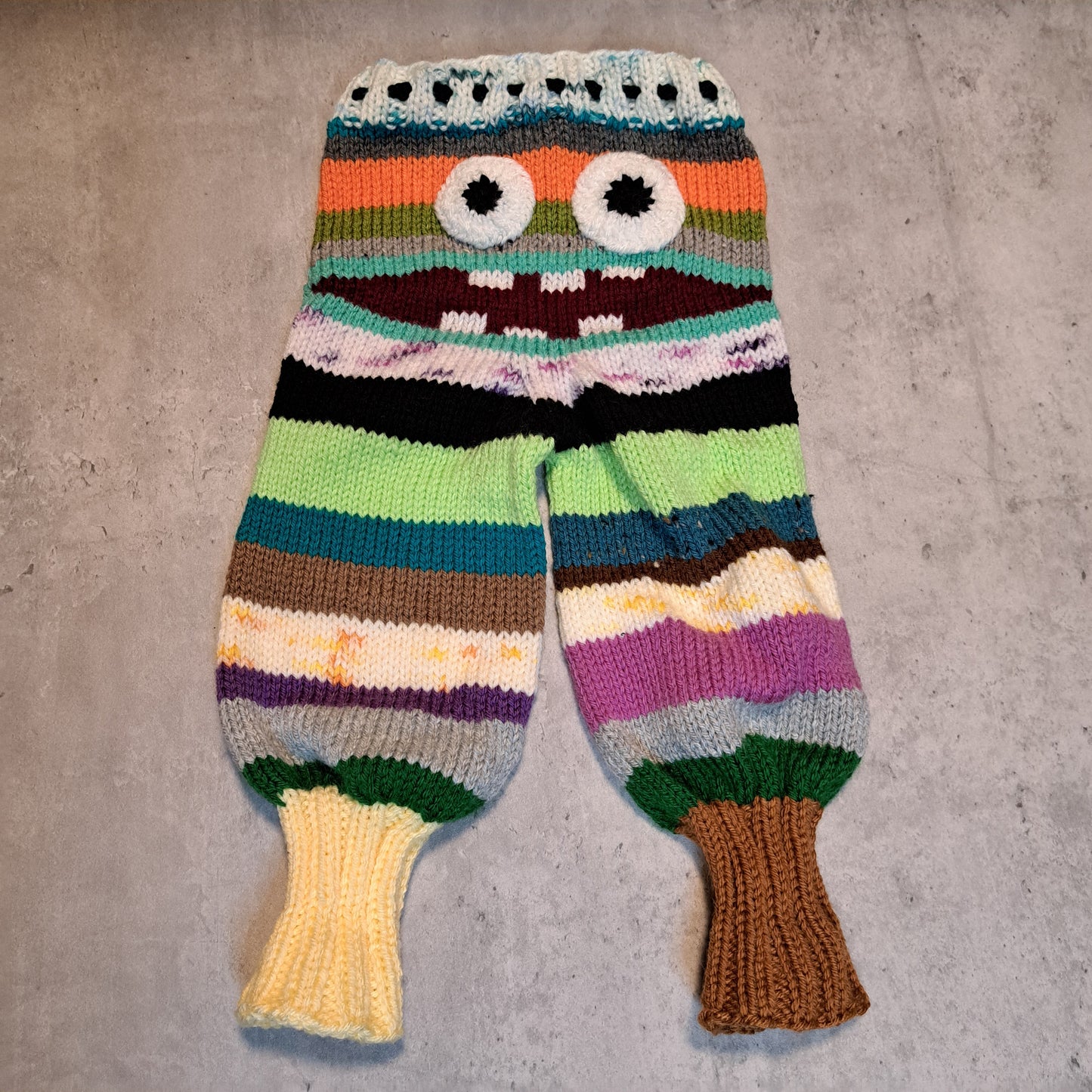 Handknit Monster Pants - 9-12 months size (24-04)