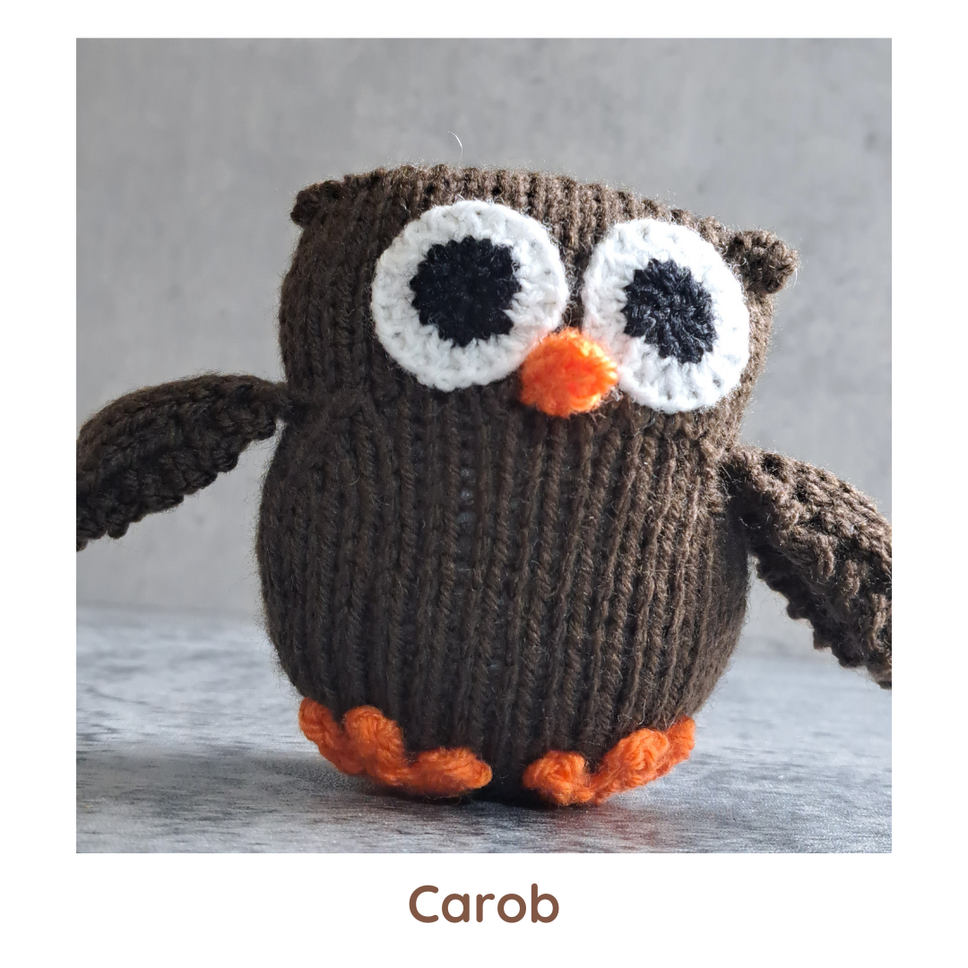 Handknit Owl Toy - Neutrals