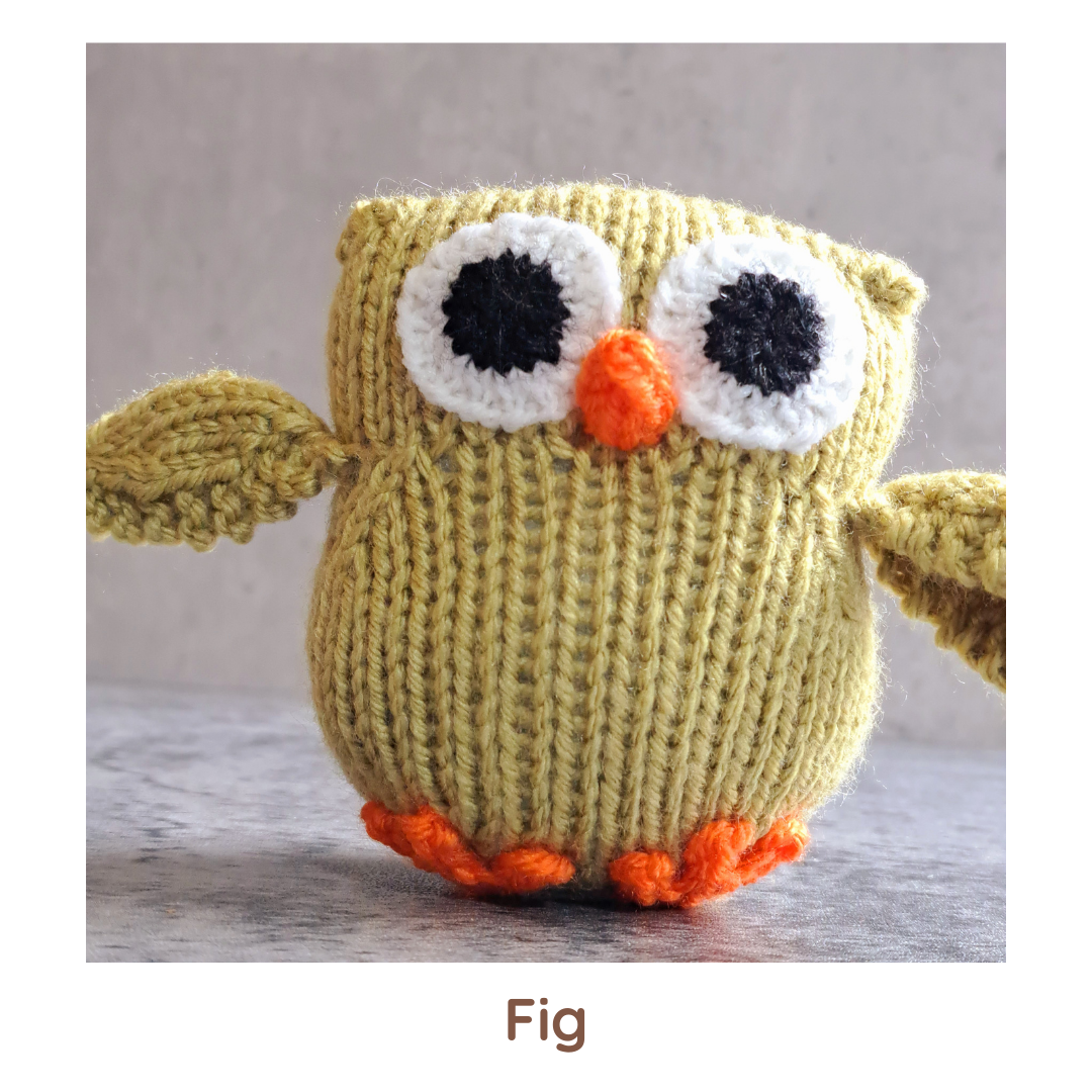 Handknit Owl Toy - Neutrals