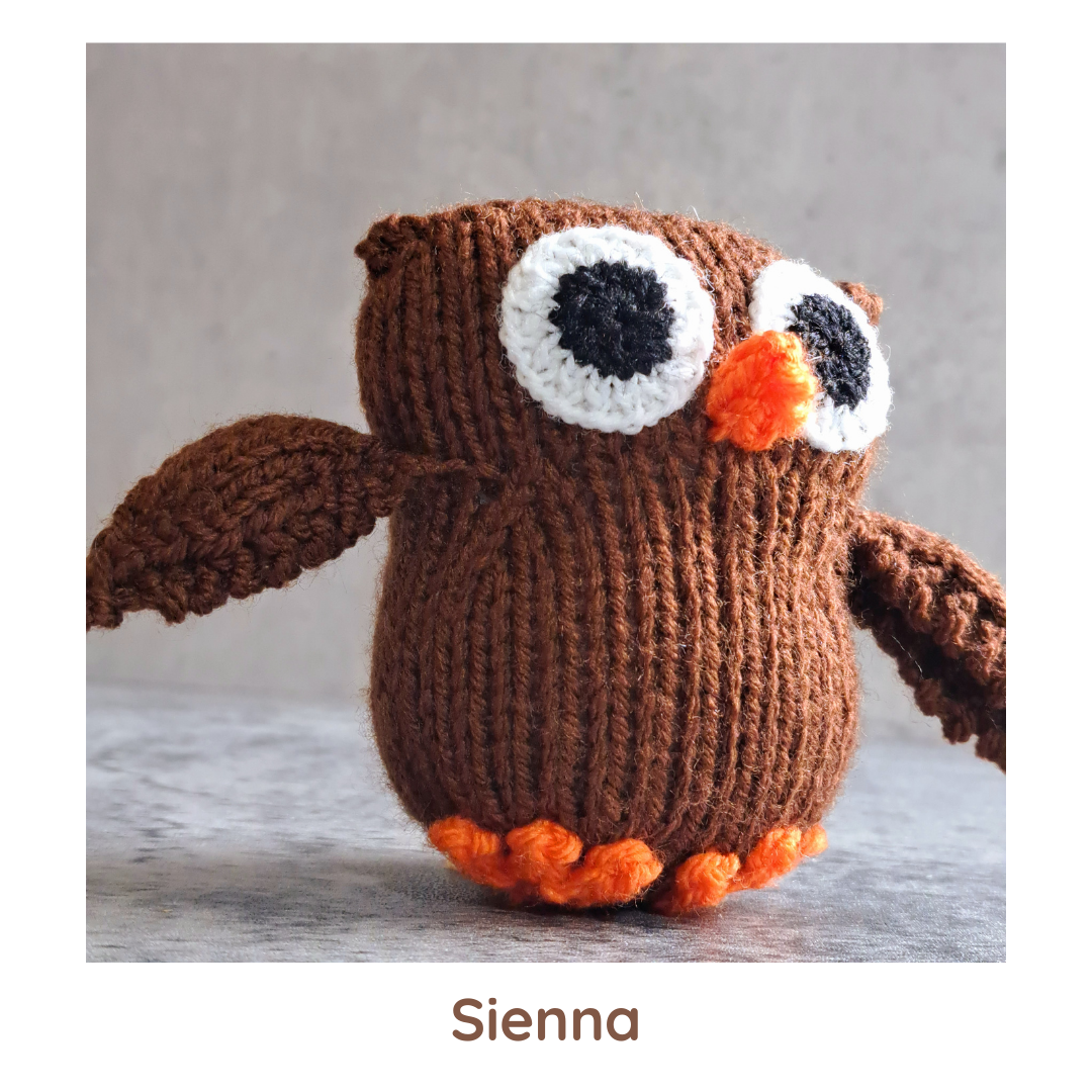 Handknit Owl Toy - Neutrals