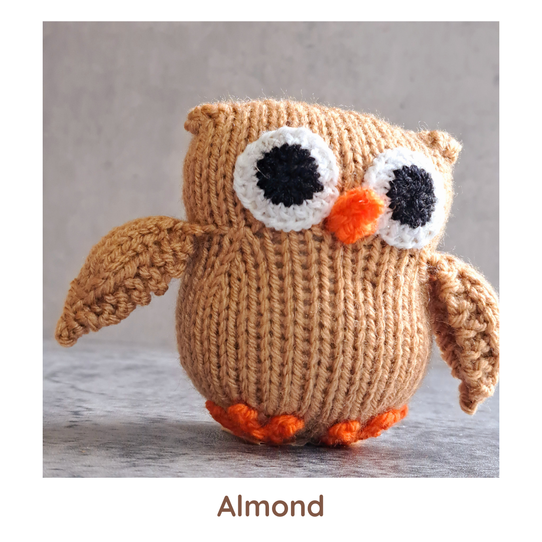 Handknit Owl Toy - Neutrals