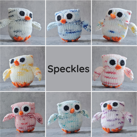 Handknit Owl Toy - Speckles