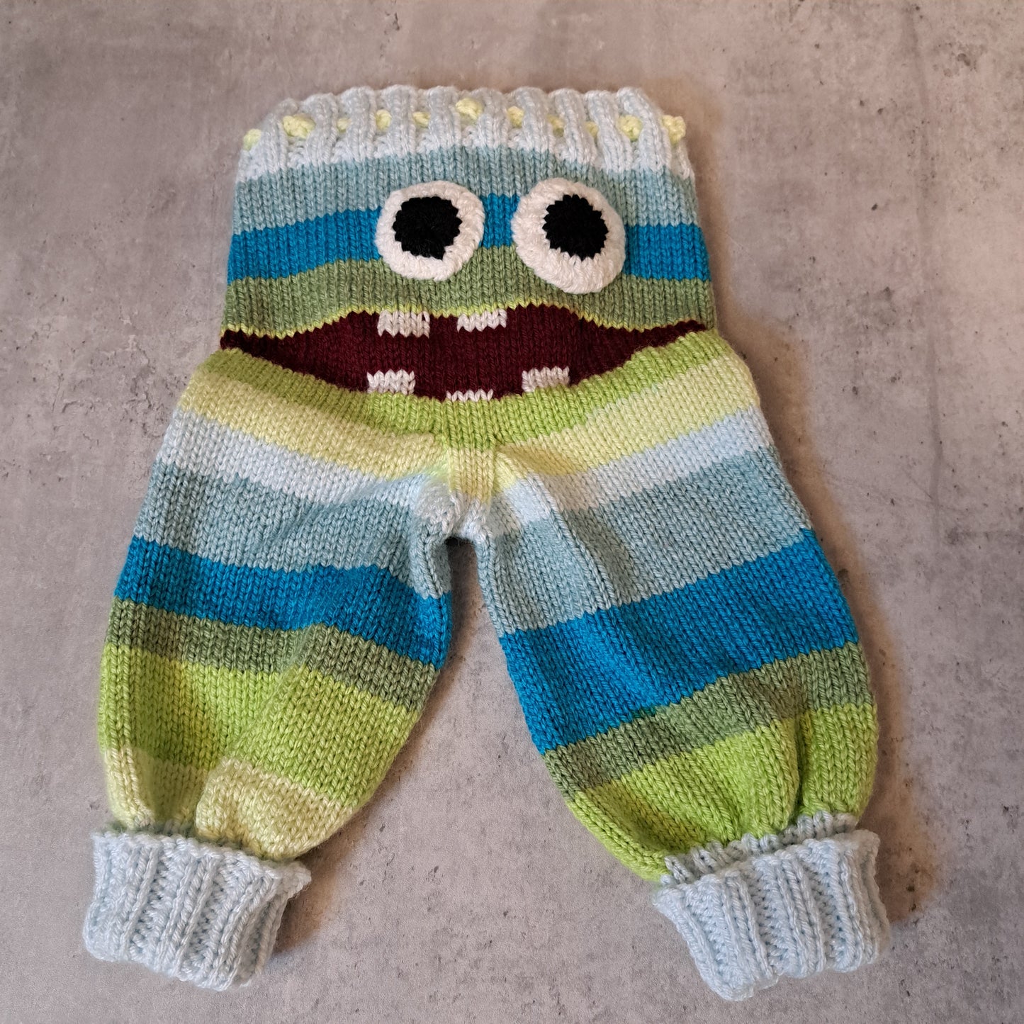 Handknit Monster Pants - 6-9 months size (25-02)