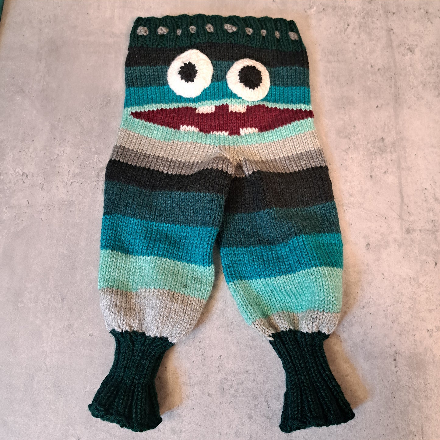 Handknit Monster Pants - 9-12 months size (25-03)