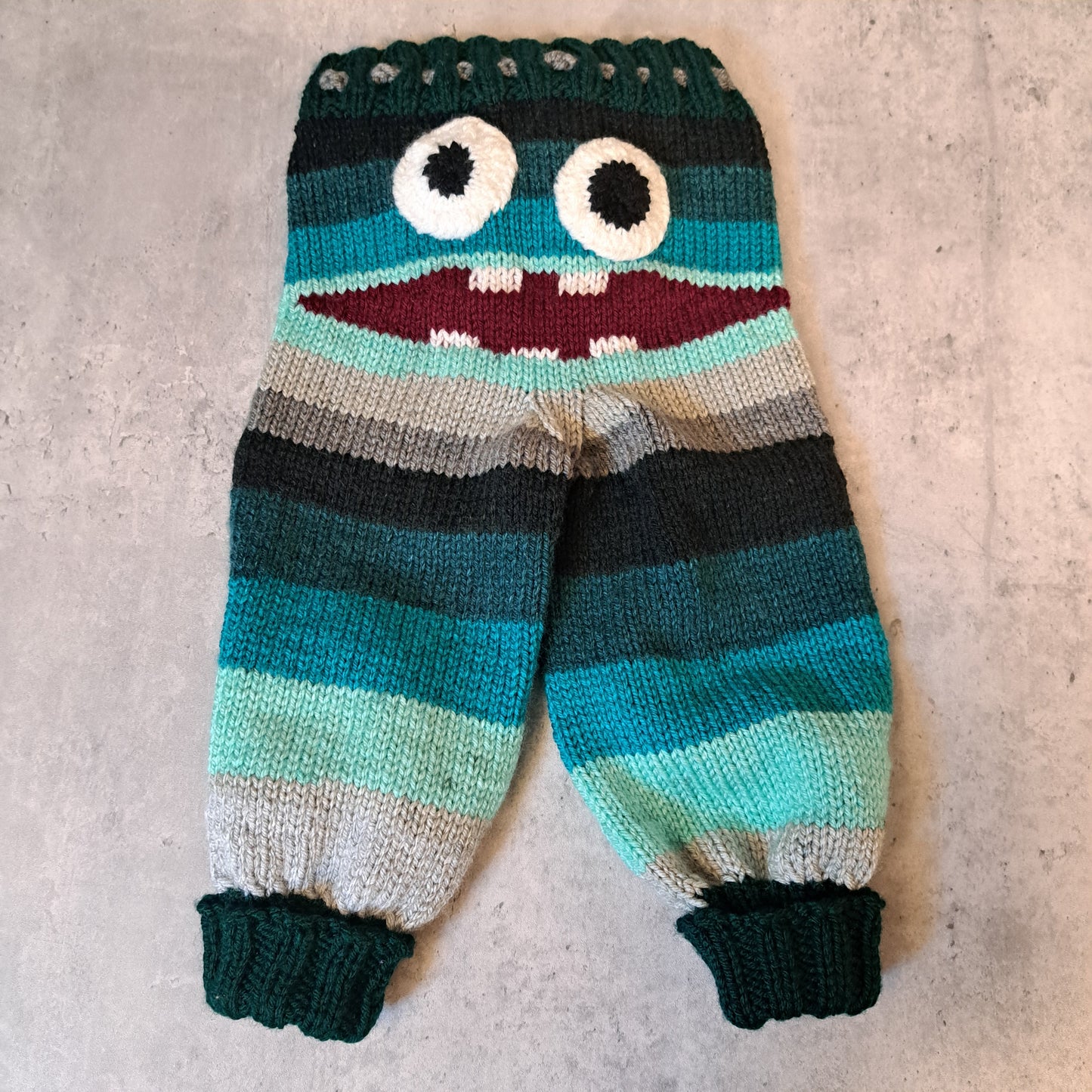 Handknit Monster Pants - 9-12 months size (25-03)