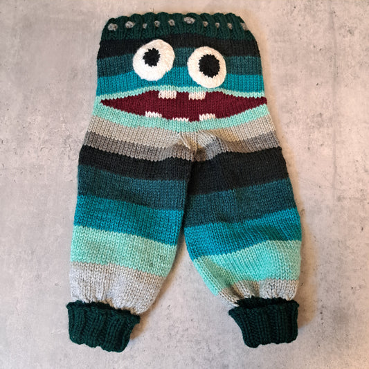 Handknit Monster Pants - 9-12 months size (25-03)