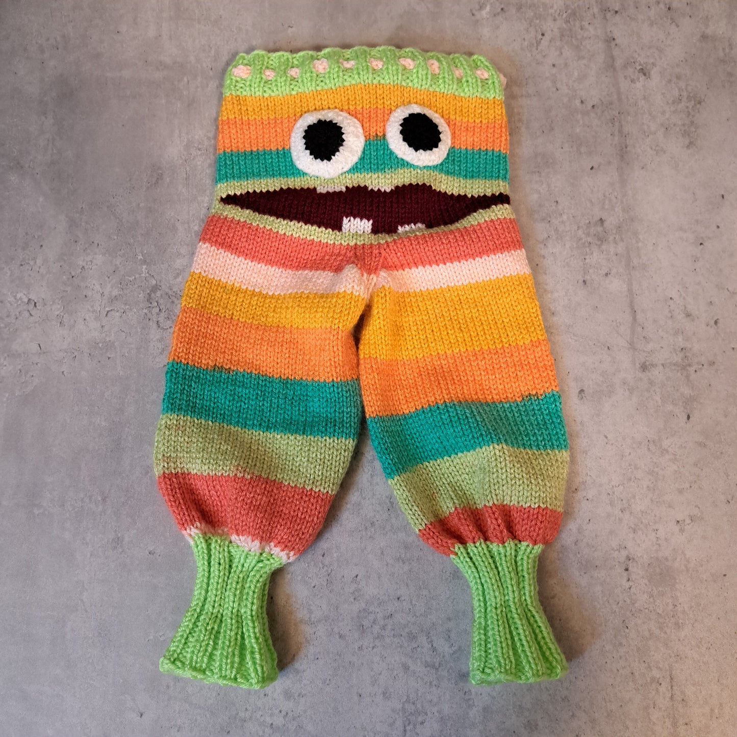 Handknit Monster Pants - 9-12 months size (25-04)