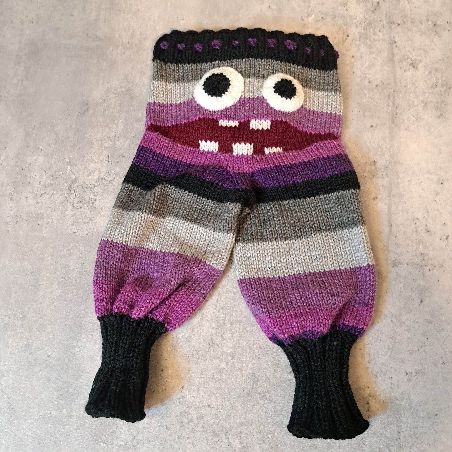 Handknit Monster Pants - 6-9 months size (25-03)
