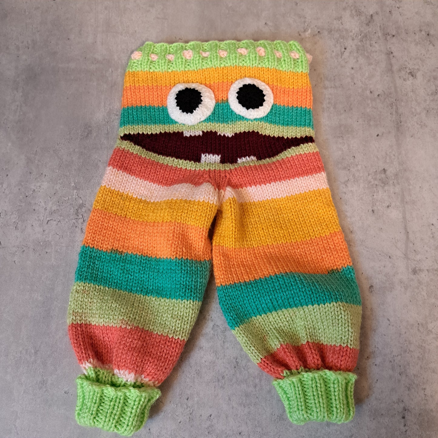 Handknit Monster Pants - 9-12 months size (25-04)