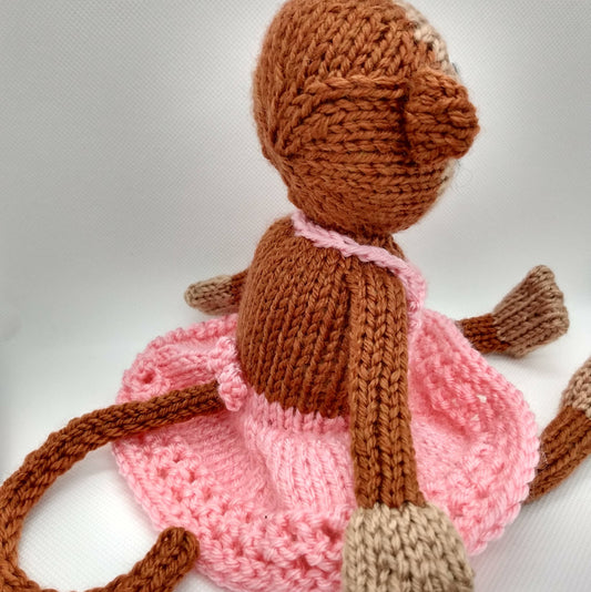 PDF Knitting Pattern - Marlo the Monkey (Sundress Version) Stuffed Toy