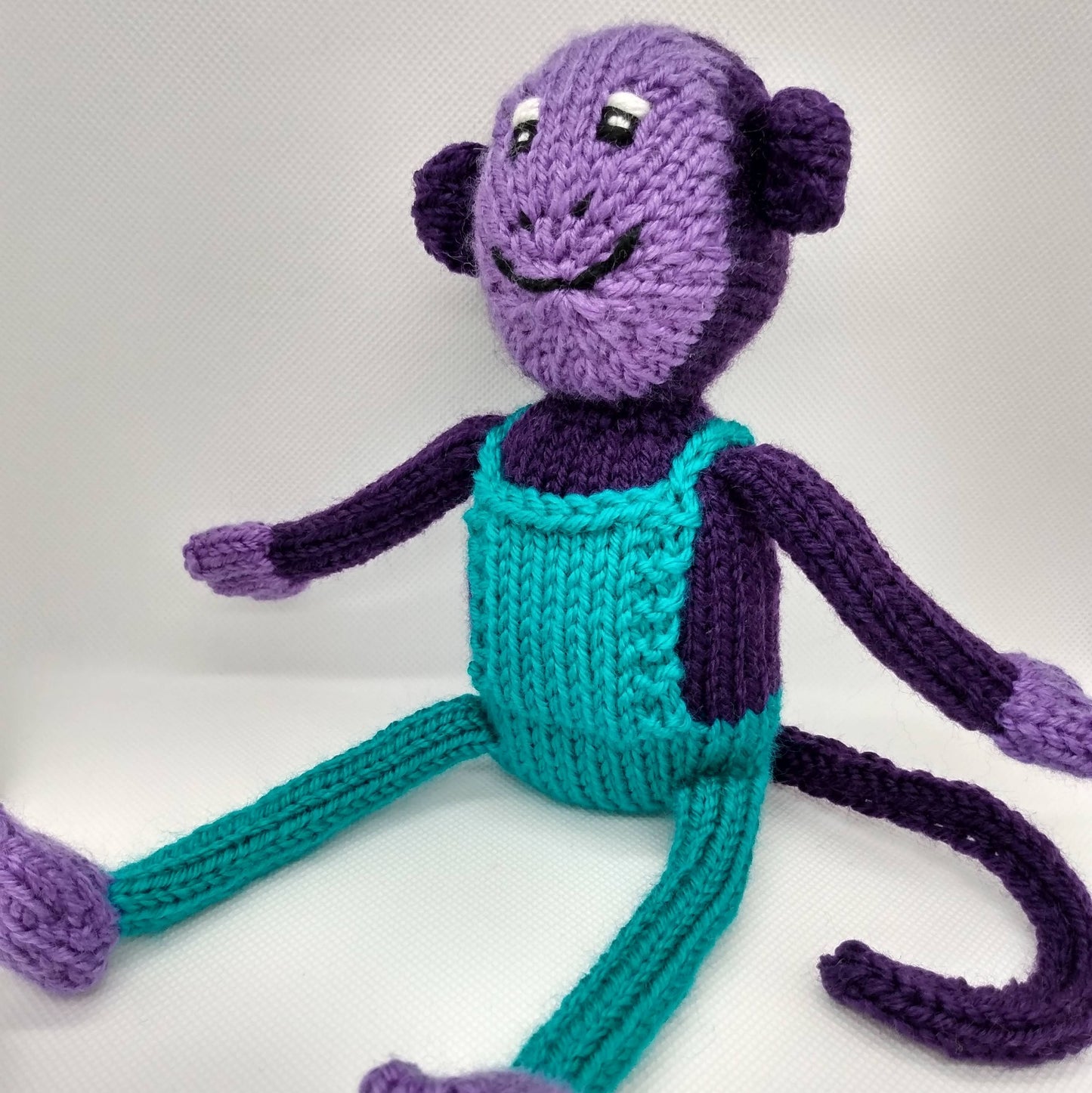 PDF Knitting Pattern - Marlo the Monkey (Overalls Version) Stuffed Toy